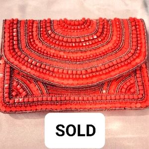 Hand beaded crossbody bag